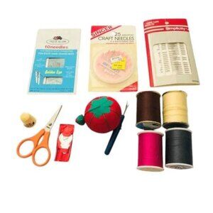 Lot of Vintage Sewing Notions Tools and Threads